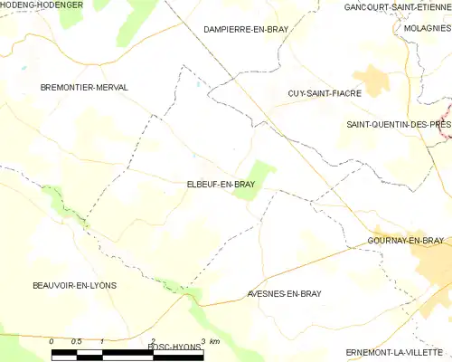 Detailkaart van de gemeente