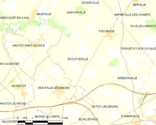 Detailkaart van de gemeente