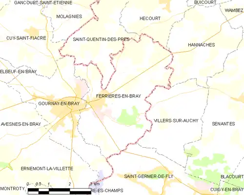 Detailkaart van de gemeente