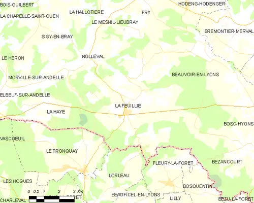 Detailkaart van de gemeente