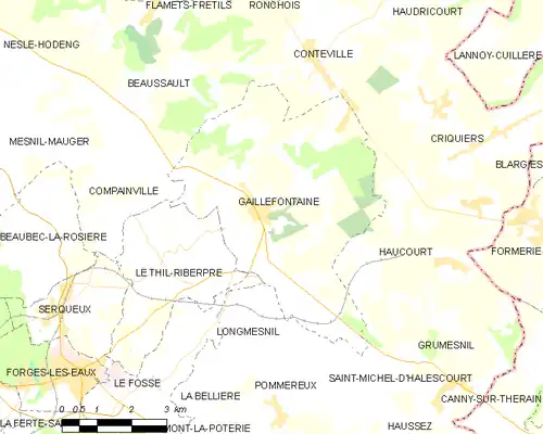 Detailkaart van de gemeente