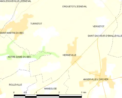 Detailkaart van de gemeente