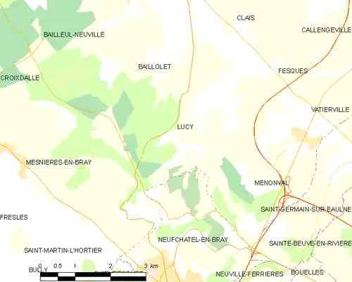 Detailkaart van de gemeente