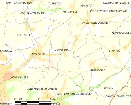 Detailkaart van de gemeente