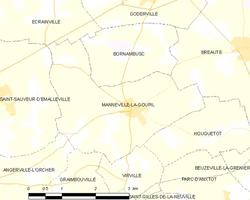 Detailkaart van de gemeente
