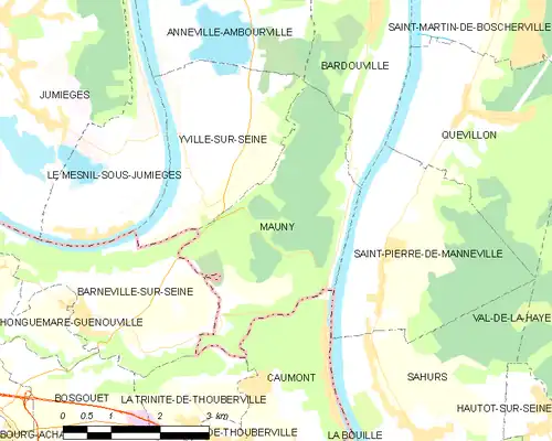 Detailkaart van de gemeente