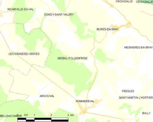 Detailkaart van de gemeente