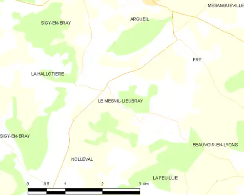 Detailkaart van de gemeente