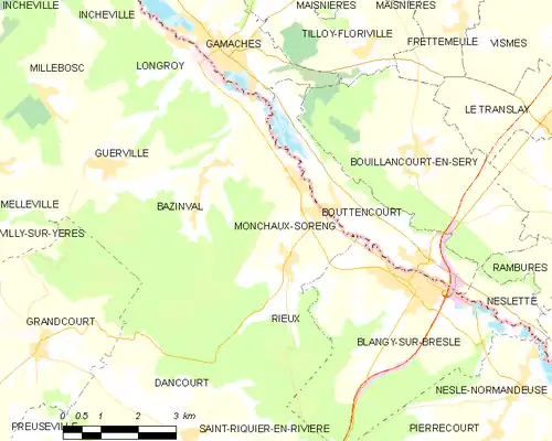 Detailkaart van de gemeente