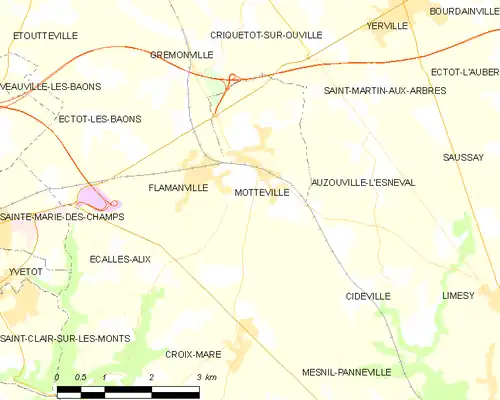 Detailkaart van de gemeente