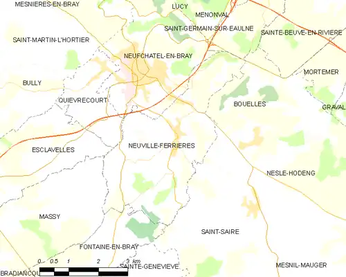 Detailkaart van de gemeente