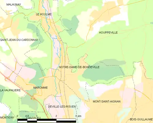 Detailkaart van de gemeente