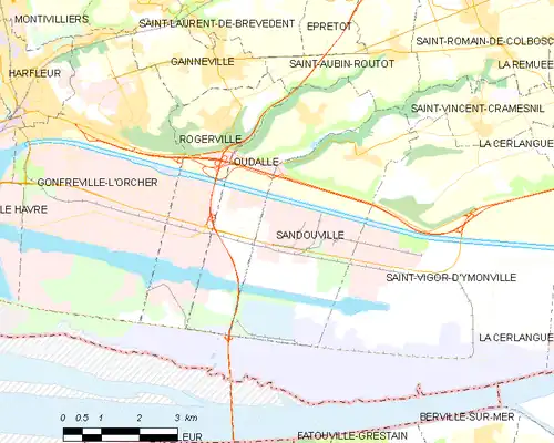 Detailkaart van de gemeente