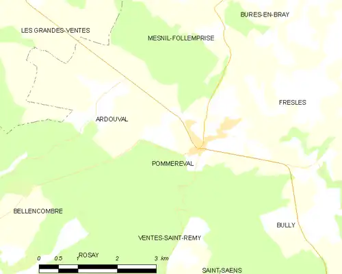 Detailkaart van de gemeente