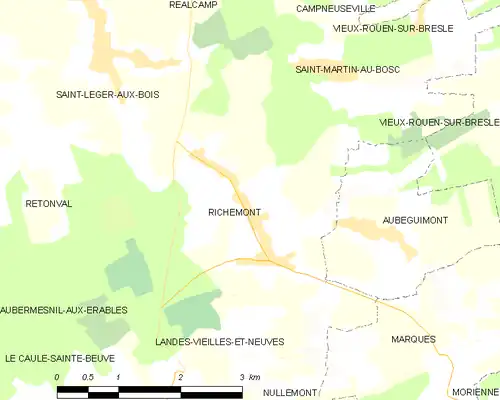 Detailkaart van de gemeente