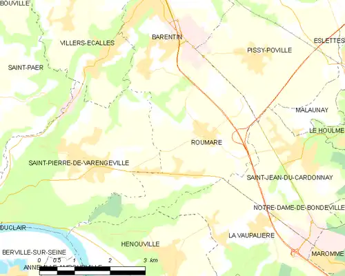 Detailkaart van de gemeente