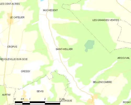 Detailkaart van de gemeente