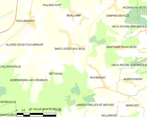 Detailkaart van de gemeente