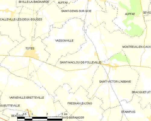 Detailkaart van de gemeente