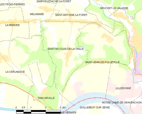 Detailkaart van de gemeente