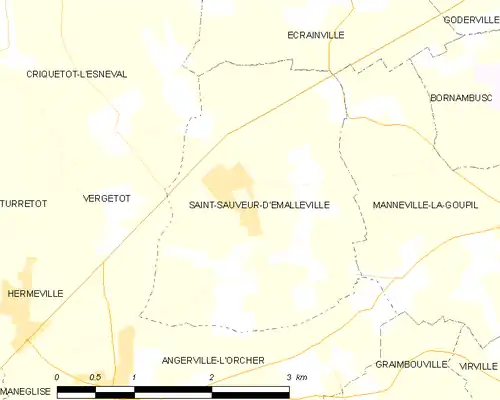 Detailkaart van de gemeente
