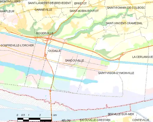 Detailkaart van de gemeente