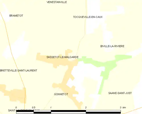 Detailkaart van de gemeente