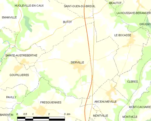 Detailkaart van de gemeente