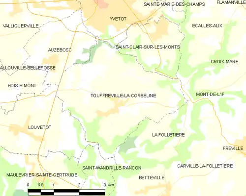 Detailkaart van de gemeente