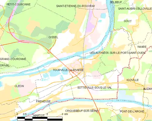 Detailkaart van de gemeente