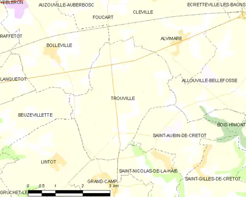 Detailkaart van de gemeente