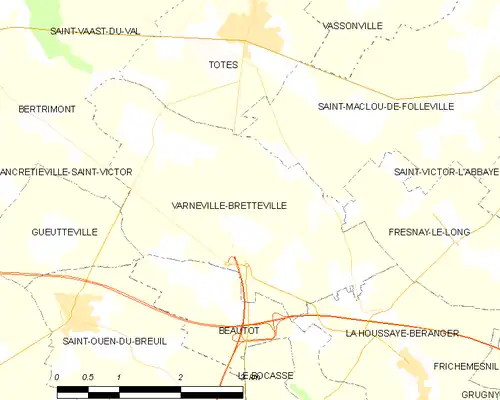 Detailkaart van de gemeente