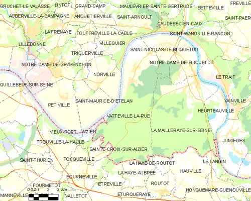 Detailkaart van de gemeente