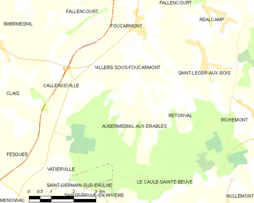 Detailkaart van de gemeente