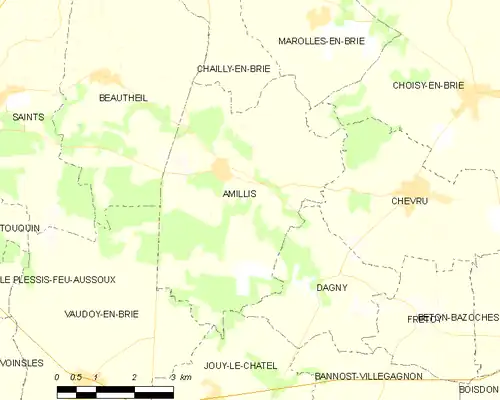 Detailkaart van de gemeente