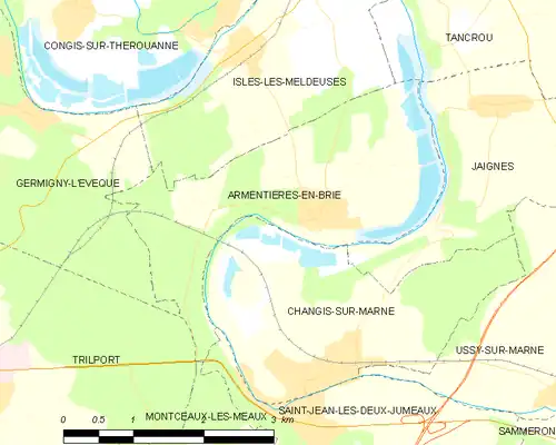 Detailkaart van de gemeente