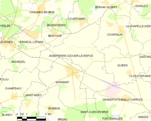 Detailkaart van de gemeente