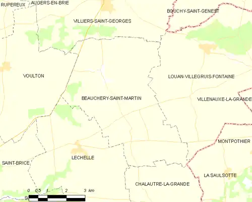 Detailkaart van de gemeente