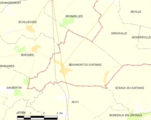 Detailkaart van de gemeente