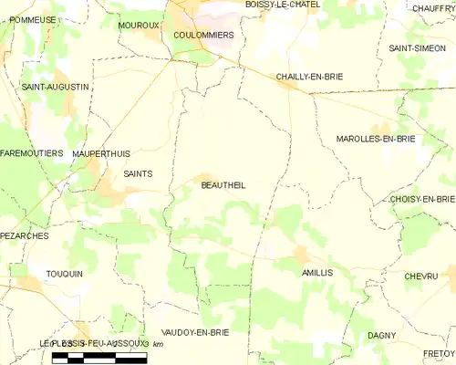 Detailkaart van de gemeente