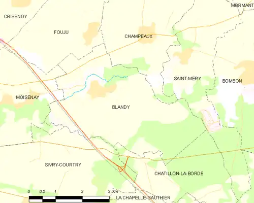 Detailkaart van de gemeente