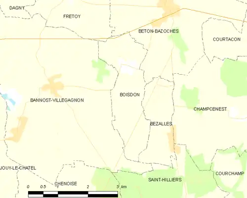 Detailkaart van de gemeente