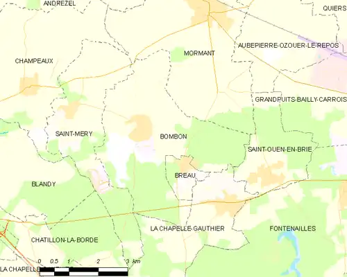 Detailkaart van de gemeente