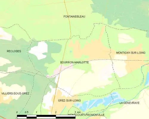 Detailkaart van de gemeente