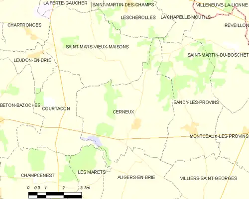 Detailkaart van de gemeente