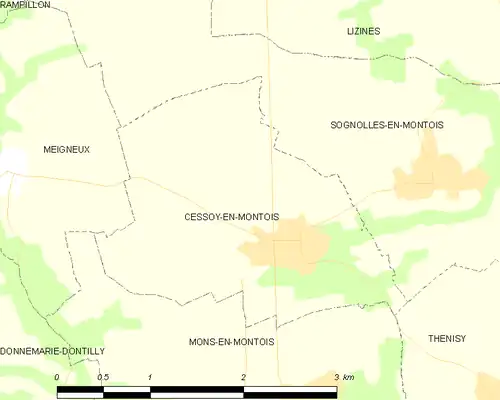 Detailkaart van de gemeente