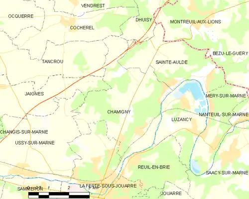 Detailkaart van de gemeente