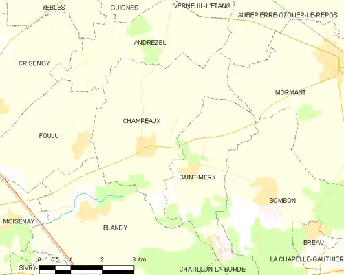 Detailkaart van de gemeente