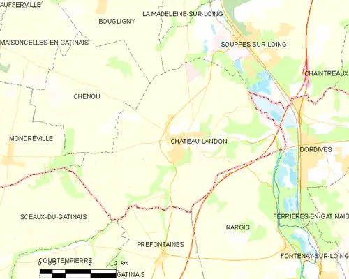 Detailkaart van de gemeente