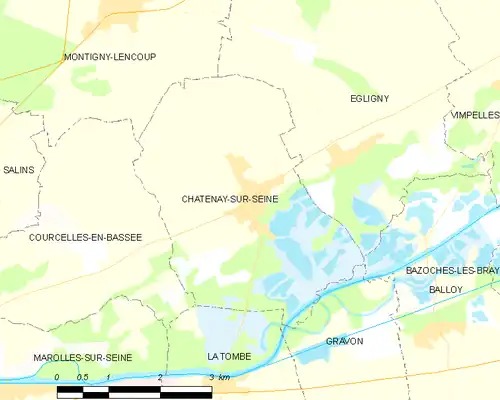 Detailkaart van de gemeente